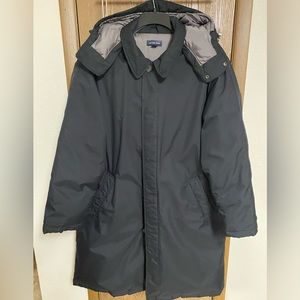 Long Black down coat for men.